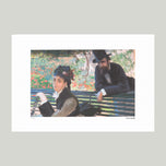 CAMILLE MONET ON A GARDEN BENCH