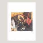 AFTER BATHING, WOMAN DRYING HER LEG