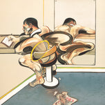 HOMME ÉCRIVANT REFLÉTÉ DANS UN MIROIR