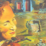 PORTRAIT OF GALA WITH TWO LAMB CHOPS BALANCED ON HER SHOULDER