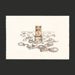 ŽIDLE S PSÍMÍ HLAVAMI V POLI SMUTEČNÍCH VĚNCŮ